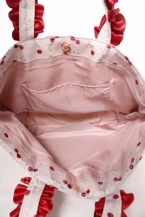 画像3: Maison de FLEUR / チェリーフリルハンドルトートプチバッグ F ピンク Y-26-02-13-064-LO-BG-SZ-ZY (3)