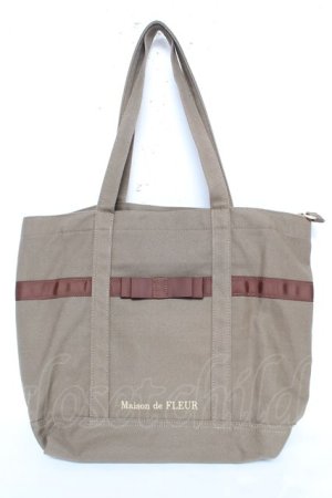 画像: Maison de FLEUR / マルチポケット帆布トートMバッグ F ブラウン Y-26-02-13-066-LO-BG-SZ-ZY