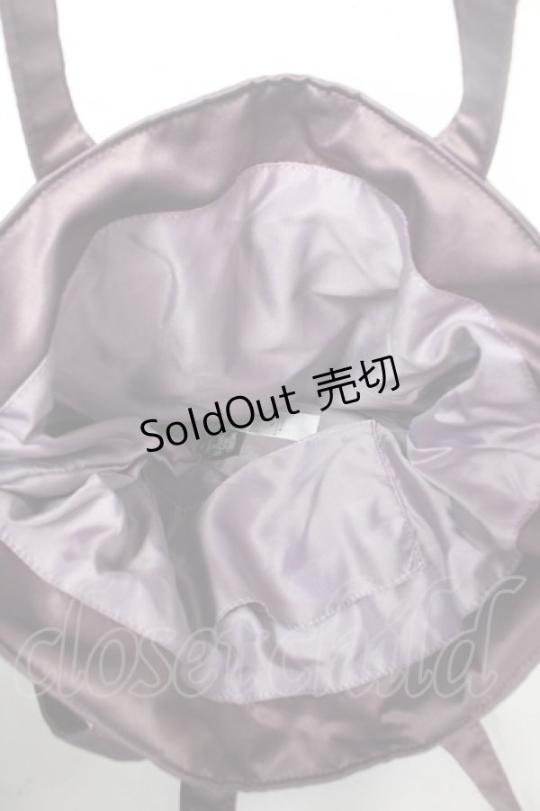 画像3: Maison de FLEUR / Jack&Sally/ダブルリボンギャザートート F パープル Y-26-02-13-068-LO-BG-SZ-ZY (3)