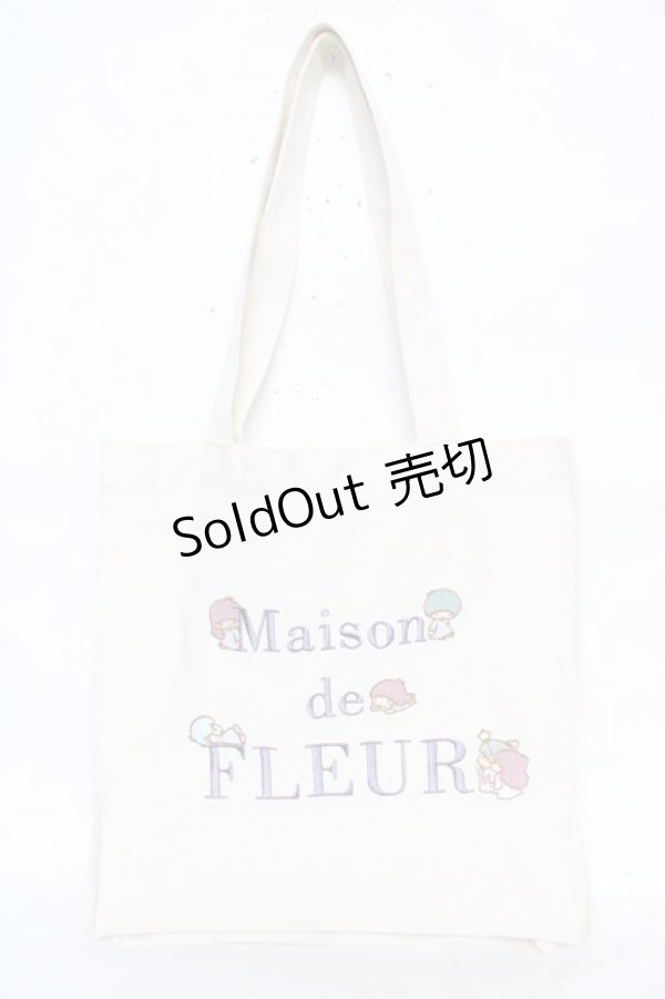 画像1: Maison de FLEUR / サンリオキャラクターズトートバッグ F アイボリー/キキララ Y-26-02-13-069-LO-BG-SZ-ZS (1)