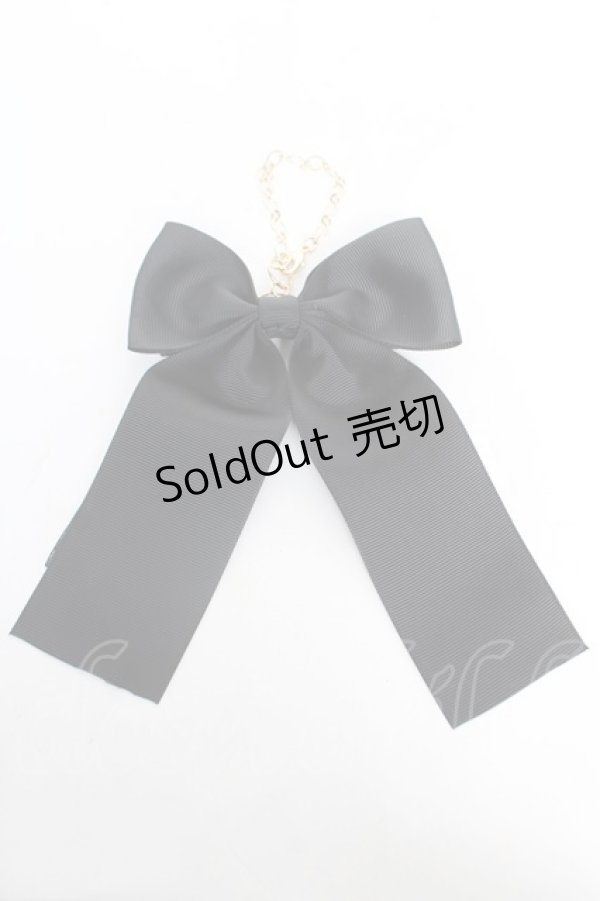 画像2: ｍ petit by misako / ギンガムチェックリボンバッグチャーム  黒 Y-26-02-13-008-LO-ZA-SZ-ZT636-F004 (2)