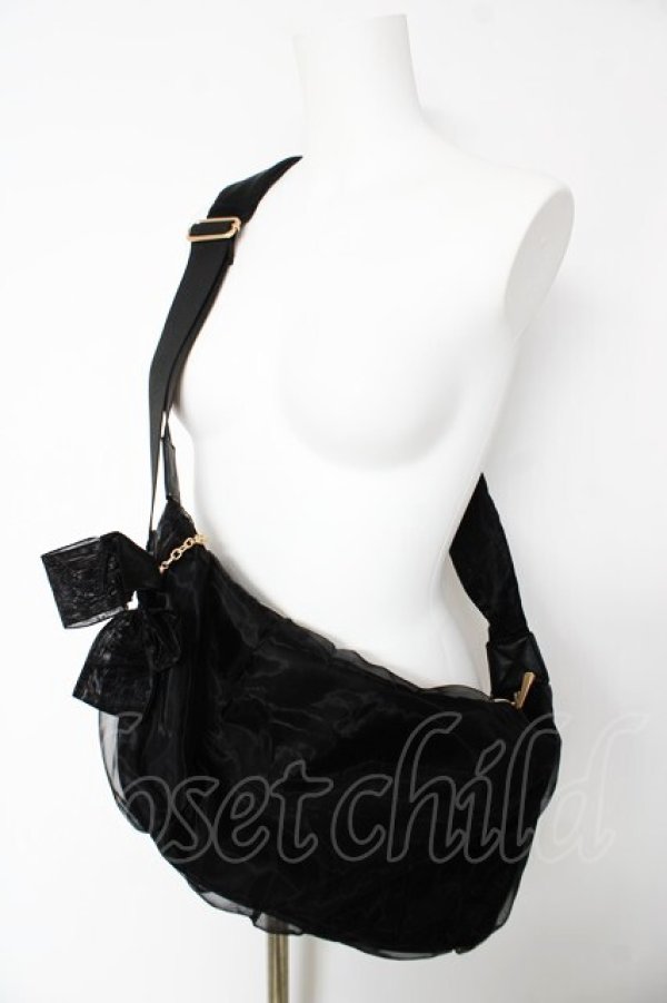 画像1: m petit by misako / AMチュールリボンショルダーバッグ  中黒 Y-26-02-13-071-LO-BG-SZ-ZY (1)