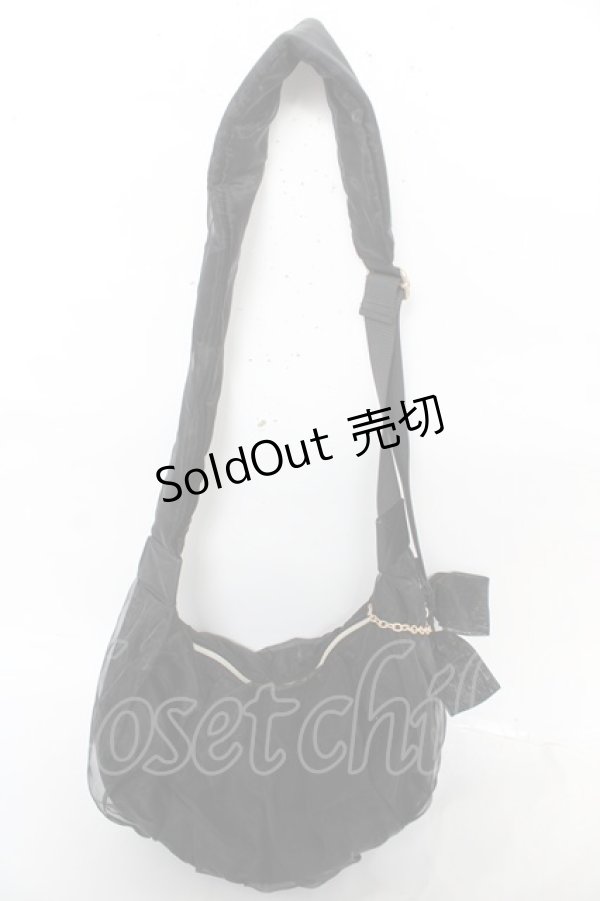 画像2: m petit by misako / AMチュールリボンショルダーバッグ  中黒 Y-26-02-13-071-LO-BG-SZ-ZY (2)