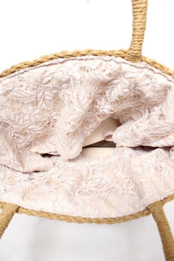 画像3: axes femme / ペーパー×レースかごバッグ  茶 Y-26-02-13-072-AX-BG-SZ-ZY (3)