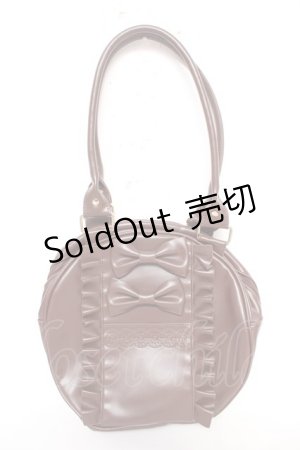 画像: axes femme kawaii / ツインリボンラウンドハンドバッグ  茶 Y-26-02-13-077-AX-BG-SZ-ZY