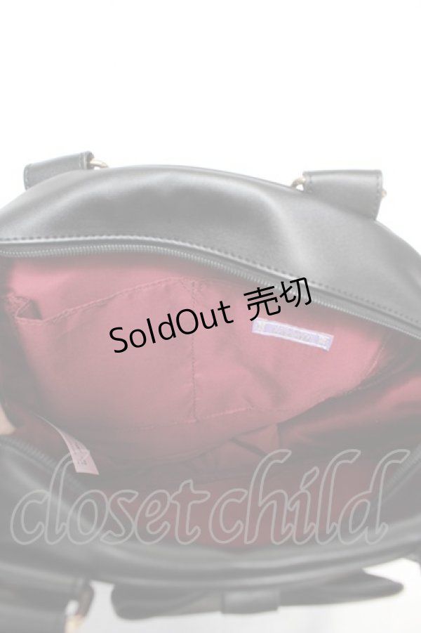 画像3: axes femme kawaii / ツインリボンラウンドハンドバッグ  黒 Y-26-02-13-078-AX-BG-SZ-ZY (3)