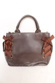 画像1: m petit by misako / AMレースアップ 2WAY トートバッグ  中茶 Y-26-02-13-080-LO-BG-SZ-ZY (1)