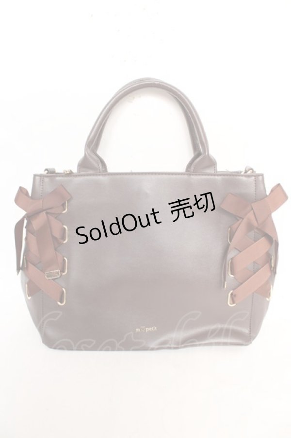 画像1: m petit by misako / AMレースアップ 2WAY トートバッグ  中茶 Y-26-02-13-080-LO-BG-SZ-ZY (1)