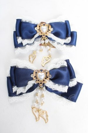 画像: Amavel / Fairy Dreamダブルリボンクリップ F ネイビー Y-26-02-13-010-CA-AC-SZ-ZY