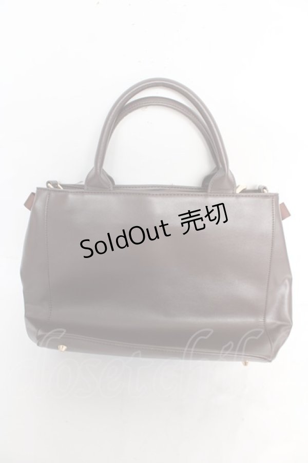 画像2: m petit by misako / AMレースアップ 2WAY トートバッグ  中茶 Y-26-02-13-080-LO-BG-SZ-ZY (2)