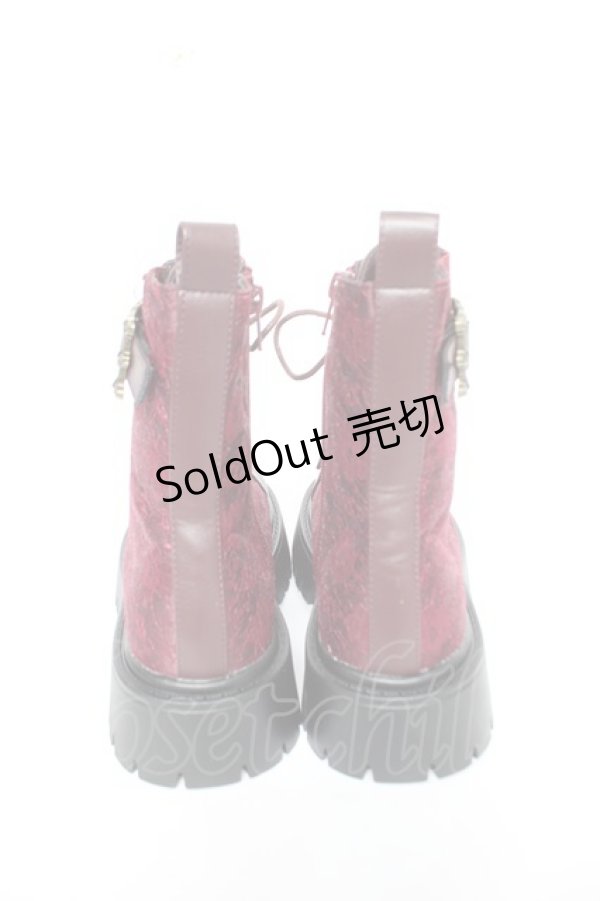 画像3: axes femme / バックル使いワークブーツ L ワイン Y-26-02-13-082-AX-SH-SZ-ZY (3)