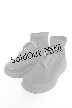 画像: axes femme / ニットスニーカーブーツ L 黒 Y-26-02-13-083-AX-SH-SZ-ZY