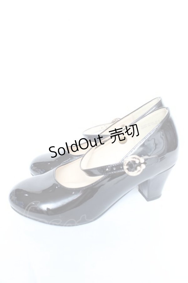 画像2: axes femme / 飾りバックル2WAYパンプス S エナメル黒 Y-26-02-13-084-AX-SH-SZ-ZY (2)