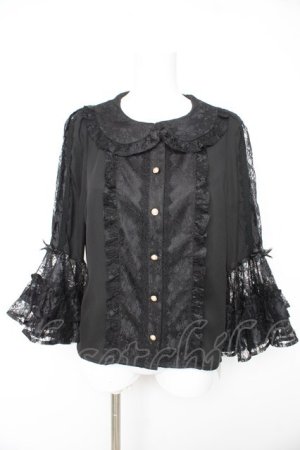 画像: axes femme kawaii / レーシー姫袖ブラウス M 黒 Y-26-02-13-089-AX-BL-SZ-ZY