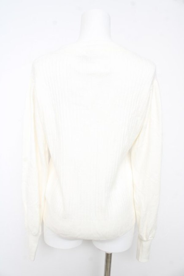 画像2: axes femme / チャイナ釦ニットPO F 白 Y-26-02-13-091-AX-TO-SZ-ZY (2)