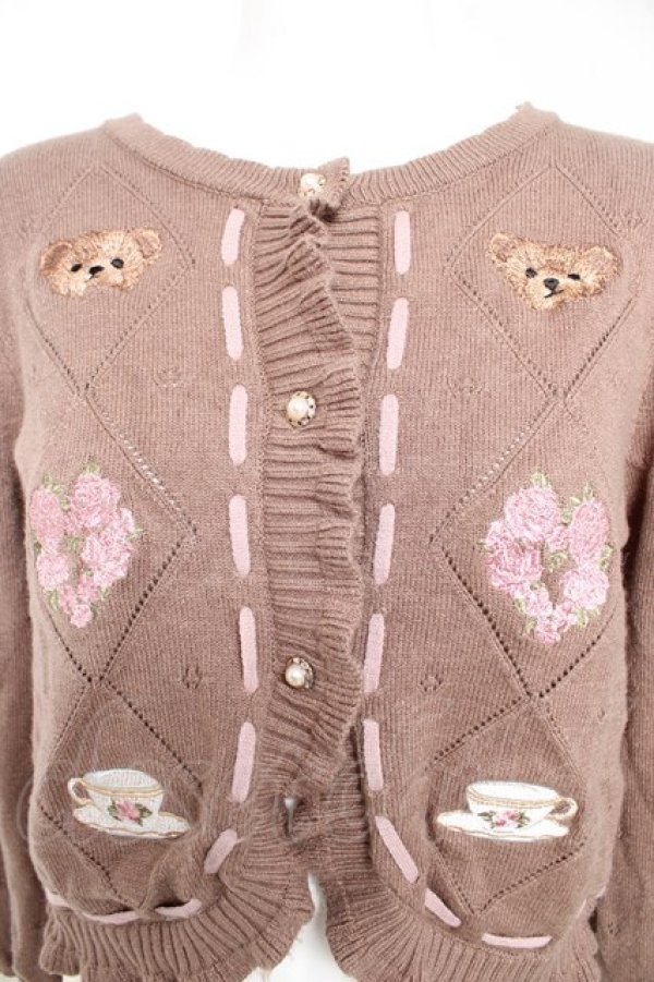 画像3: axes femme kawaii / Rosy Bearニットカーデ M モカ Y-26-02-13-094-AX-TO-SZ-ZY (3)