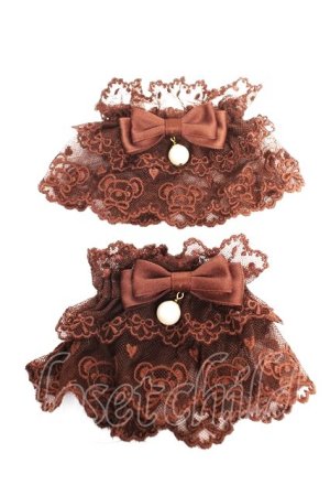 画像: axes femme kawaii / クマ刺繍お袖留め  茶 Y-26-02-13-012-AX-ZA-SZ-ZY