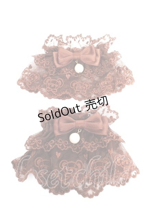 画像1: axes femme kawaii / クマ刺繍お袖留め  茶 Y-26-02-13-012-AX-ZA-SZ-ZY (1)