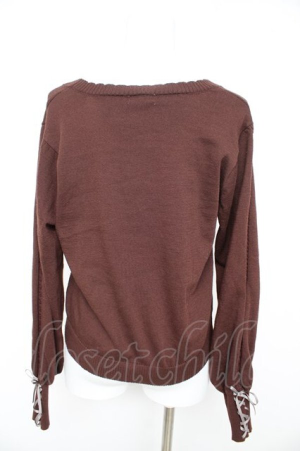 画像2: axes femme / 時計×歯車刺繍ニットカーディガン F 茶 Y-26-02-13-095-AX-TO-SZ-ZY (2)