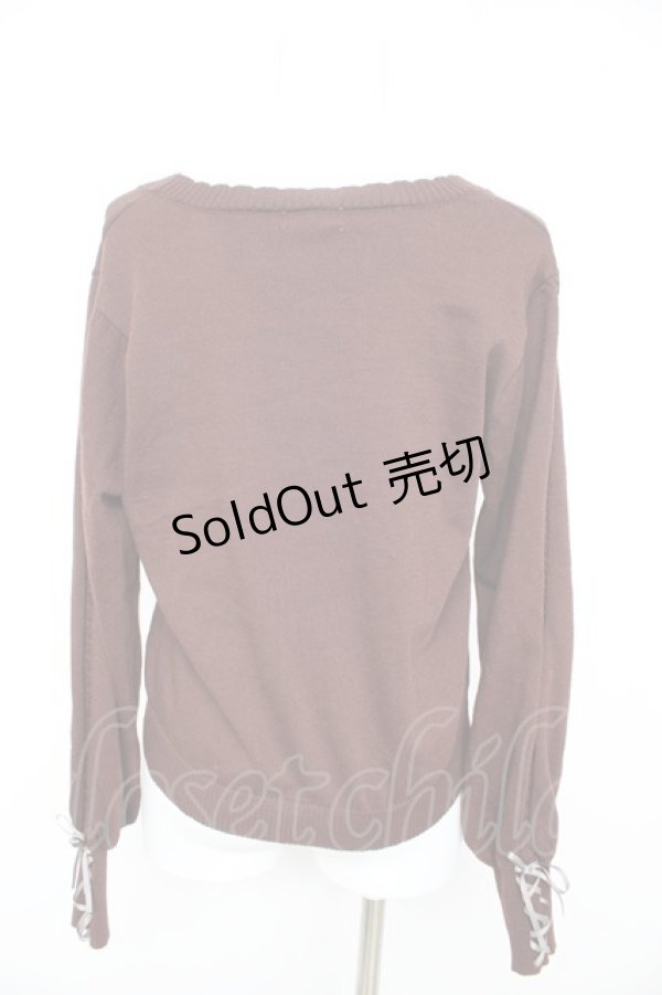 画像2: axes femme / 時計×歯車刺繍ニットカーディガン F 茶 Y-26-02-13-095-AX-TO-SZ-ZY (2)