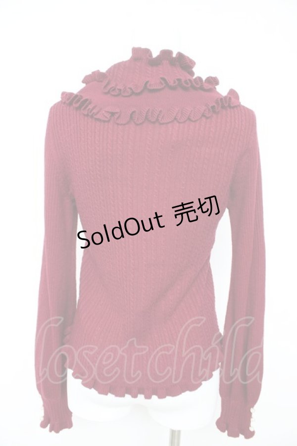 画像2: axes femme / フリルテレコニットソー M ワイン Y-26-02-13-096-AX-TO-SZ-ZY (2)