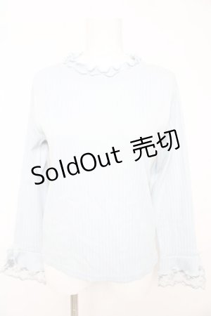 画像: axes femme / フラワーカラーレースリブプルオーバー F サックス Y-26-02-13-097-AX-TO-SZ-ZY