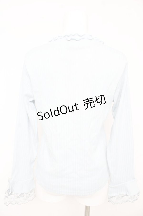 画像2: axes femme / フラワーカラーレースリブプルオーバー F サックス Y-26-02-13-097-AX-TO-SZ-ZY (2)