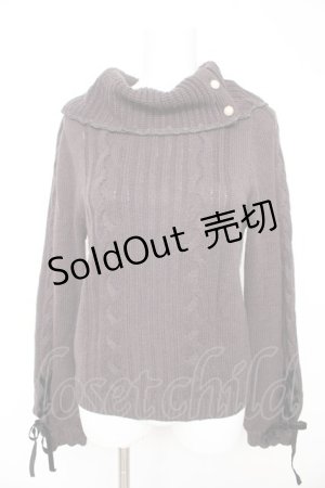 画像: axes femme / 袖レースアップニット M チャコール Y-26-02-13-098-AX-TO-SZ-ZY