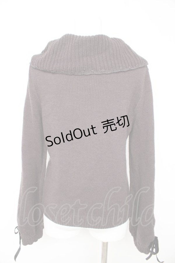 画像2: axes femme / 袖レースアップニット M チャコール Y-26-02-13-098-AX-TO-SZ-ZY (2)