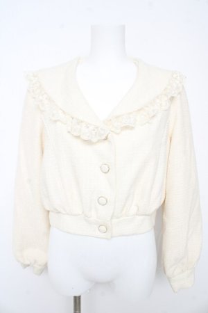 画像: axes femme POETIQUE / ビッグ襟ガーリーブルゾン M 生成り Y-26-02-13-100-AX-JA-SZ-ZY