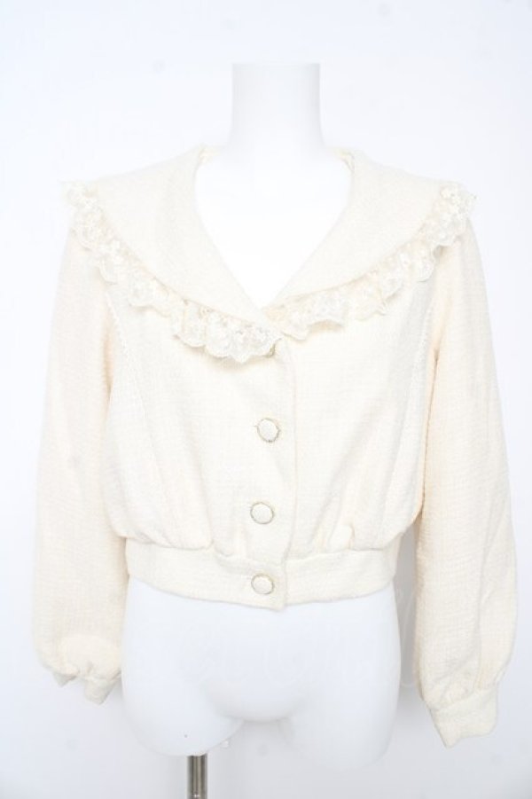 画像1: axes femme POETIQUE / ビッグ襟ガーリーブルゾン M 生成り Y-26-02-13-100-AX-JA-SZ-ZY (1)