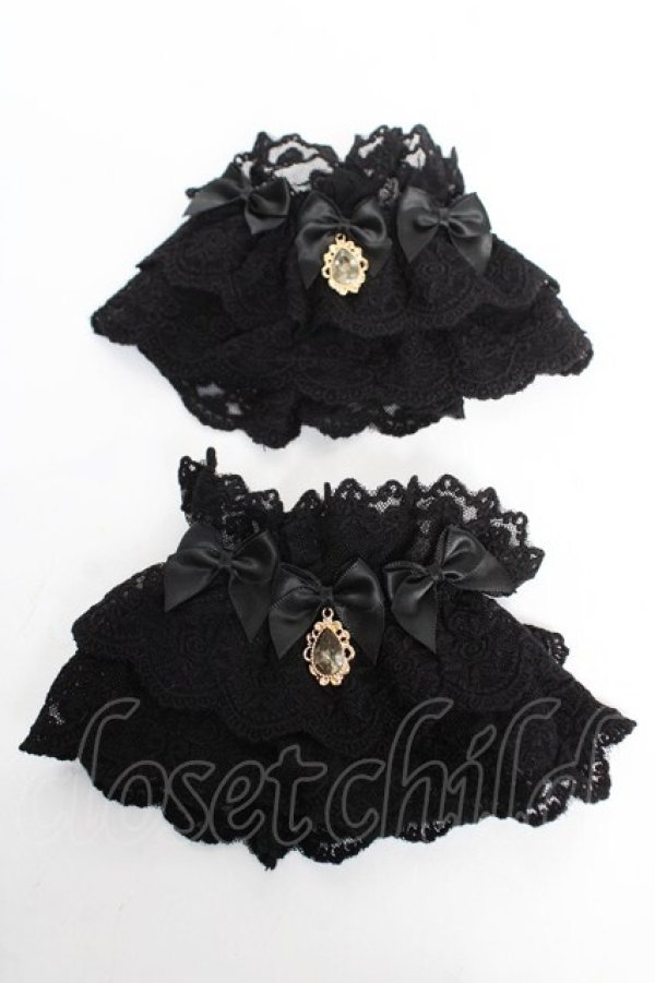 画像1: Chalmiere / トリプルリボンお袖留め  黒 Y-26-02-13-013-LO-ZA-SZ-ZY (1)