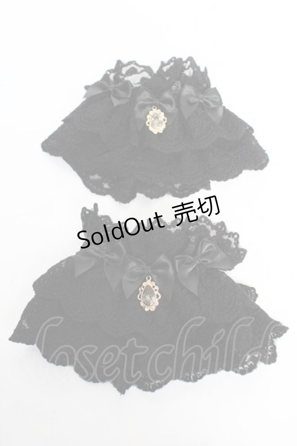 画像1: Chalmiere / トリプルリボンお袖留め  黒 Y-26-02-13-013-LO-ZA-SZ-ZY (1)