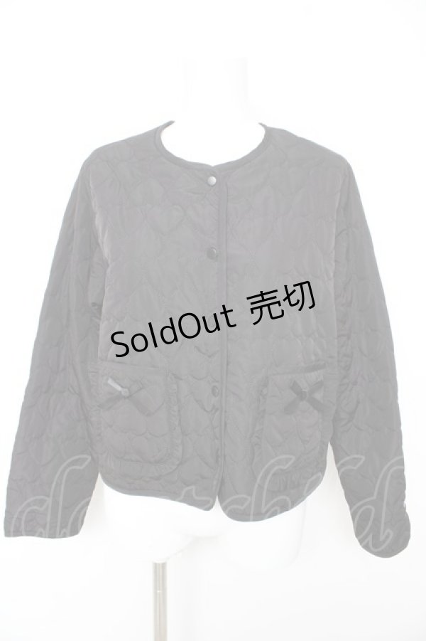 画像1: m petit by misako / クロミタフタハートキルトジャケット M 中黒 Y-26-02-13-104-LO-JA-SZ-ZT0220E (1)