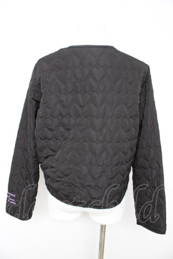 画像2: m petit by misako / クロミタフタハートキルトジャケット M 中黒 Y-26-02-13-104-LO-JA-SZ-ZY (2)