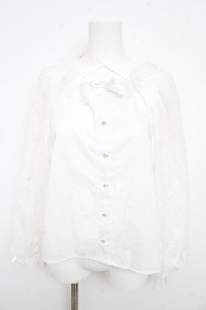 画像: Lovely Tency / alsチョーカーレースブラウス L 白 Y-26-02-13-105-LO-BL-SZ-ZY