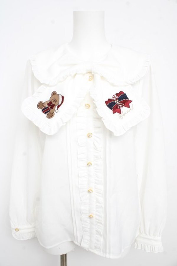 画像1: Amavel / Holy Night Bearリボンブラウス F 白 Y-26-02-13-107-CA-BL-SZ-ZY (1)