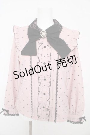 画像: DearMyLove / レース重ねハートドットフリルブラウス L ピンク Y-26-02-13-108-EL-BL-SZ-ZY