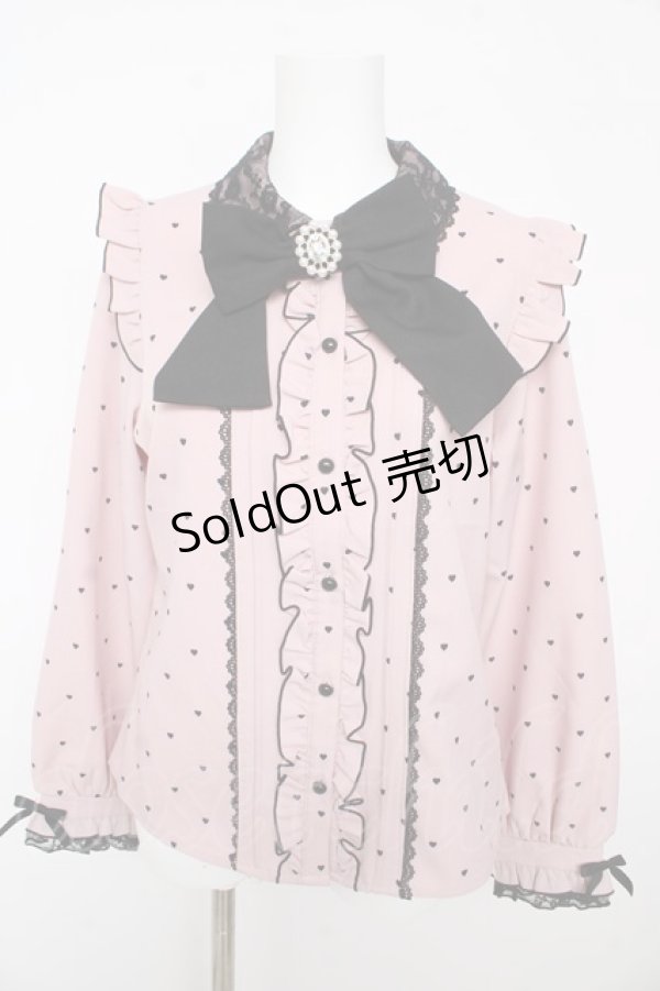 画像1: DearMyLove / レース重ねハートドットフリルブラウス L ピンク Y-26-02-13-108-EL-BL-SZ-ZY (1)