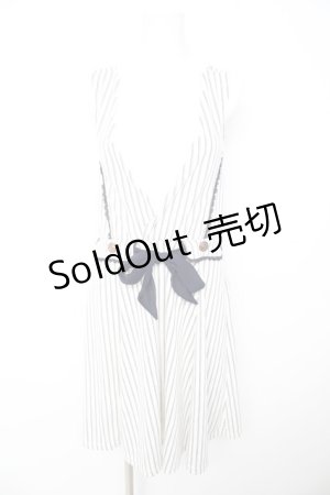 画像: axes femme POETIQUE / ストライプジャンパースカート M 生成り Y-26-02-13-112-AX-OP-SZ-ZY