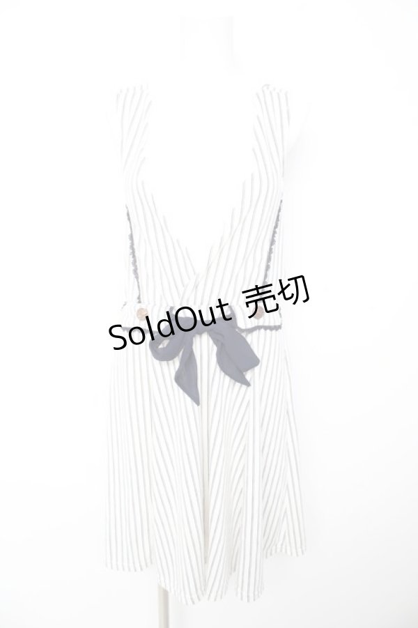 画像1: axes femme POETIQUE / ストライプジャンパースカート M 生成り Y-26-02-13-112-AX-OP-SZ-ZY (1)