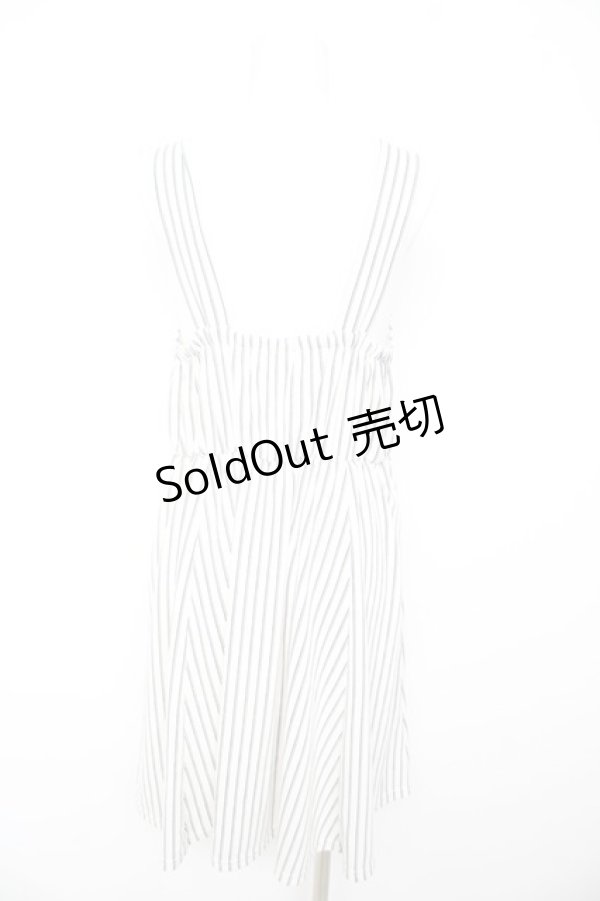 画像2: axes femme POETIQUE / ストライプジャンパースカート M 生成り Y-26-02-13-112-AX-OP-SZ-ZY (2)