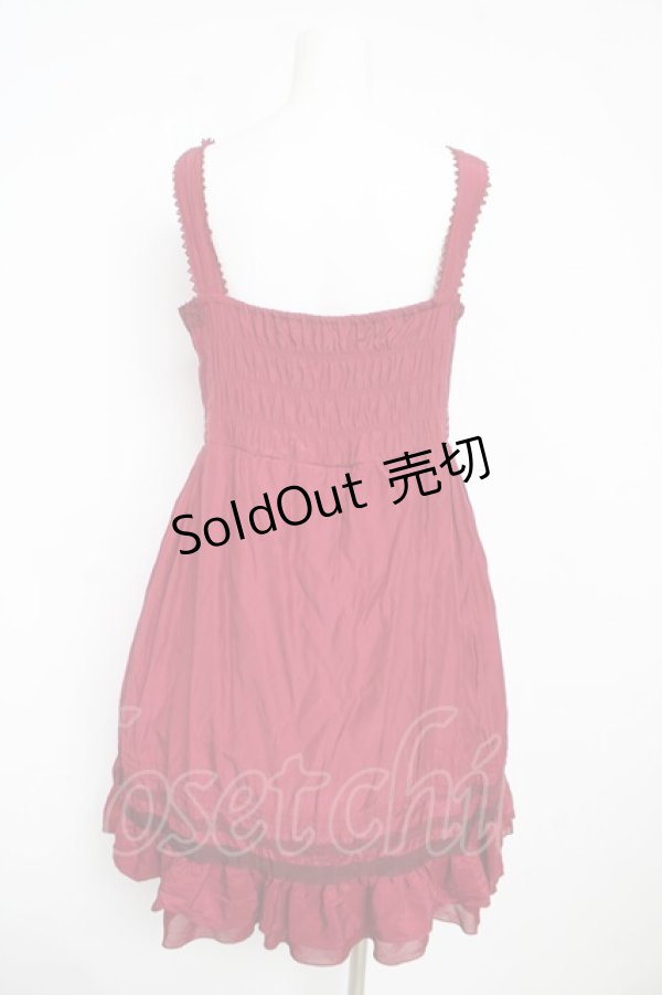 画像2: axes femme / バラレースリボンワンピース M ワイン Y-26-02-13-114-AX-OP-SZ-ZY (2)