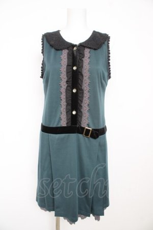 画像: axes femme / ローウエスト切替ワンピース M グリーン Y-26-02-13-115-AX-OP-SZ-ZY