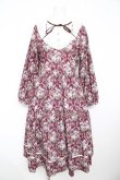 画像1: axes femme / ウォールオーナメント柄ワンピース M ボルドー Y-26-02-13-116-AX-OP-SZ-ZY (1)