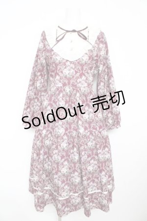 画像: axes femme / ウォールオーナメント柄ワンピース M ボルドー Y-26-02-13-116-AX-OP-SZ-ZY