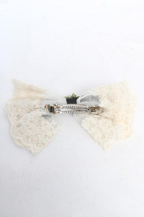 画像2: m petit by misako / リボンバレッタ  中黒 Y-26-02-13-014-LO-AC-SZ-ZY (2)