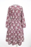画像2: axes femme / ウォールオーナメント柄ワンピース M ボルドー Y-26-02-13-116-AX-OP-SZ-ZY (2)