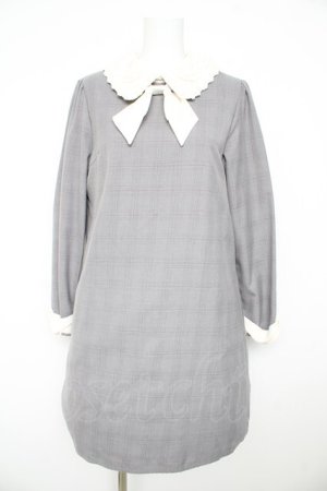 画像: axes femme POETIQUE / レース襟ワンピース M グレー Y-26-02-13-117-AX-OP-SZ-ZY