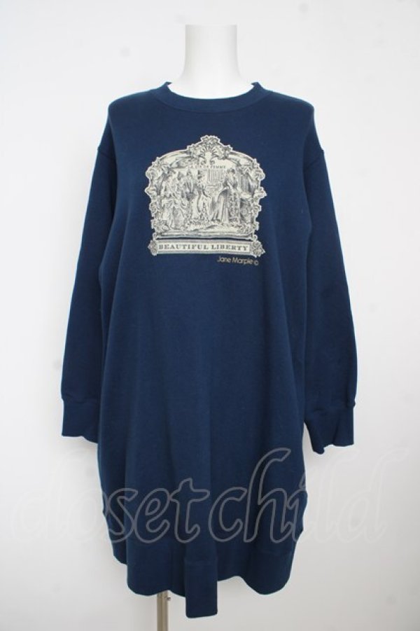 画像1: Jane Marple / Spirit of libertyスウェットドレス M ネイビー Y-26-02-13-120-JM-OP-SZ-ZY (1)